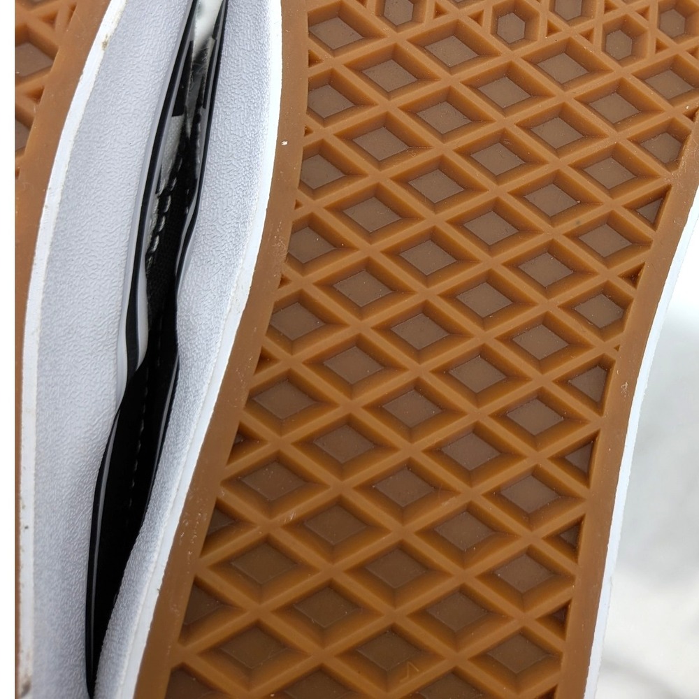 Vans Slip-On Sneakers Black White Green Checkerboard Graphic - Picture 9 of 10